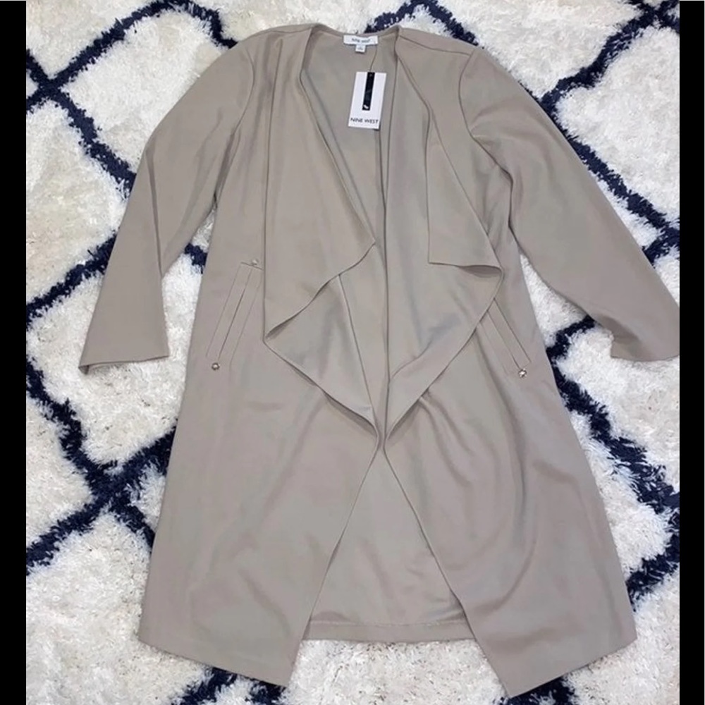 Nine West taupe duster/ long blazer